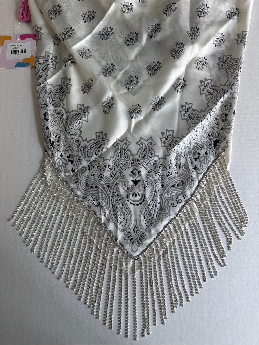 NWT Luxe Blingdana bandana with crystal fringe - Picture 6 of 9